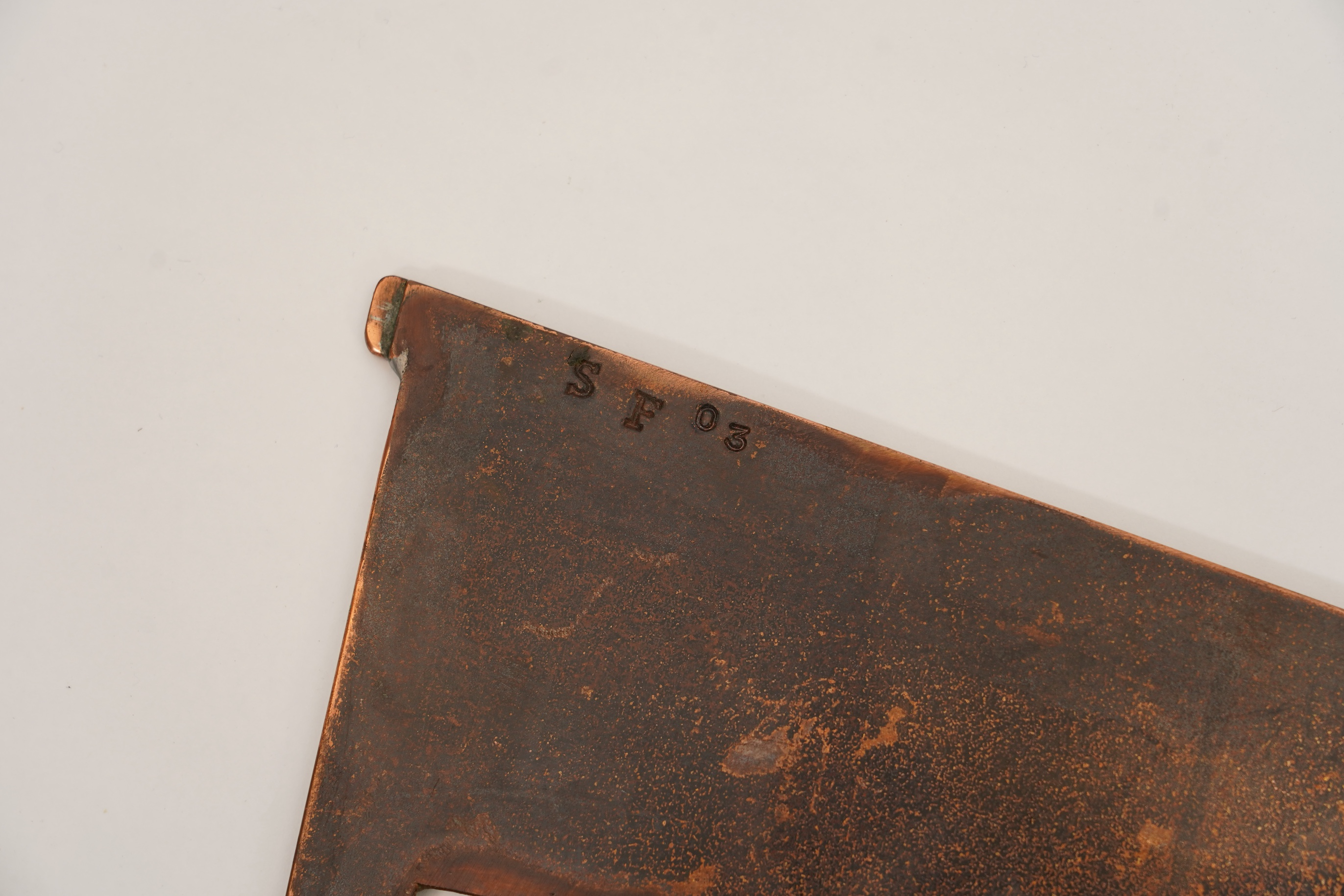 Sam Fanaroff BEM, 1926-2019, An asymmetrical patinated copper dished tray
